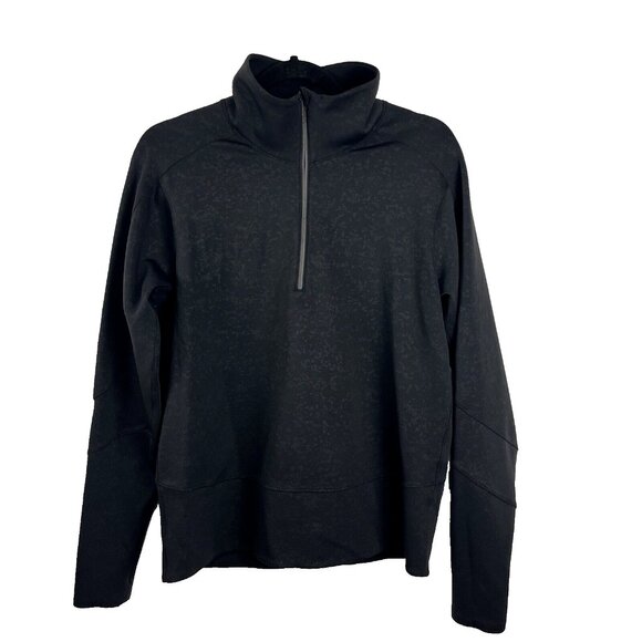 Lululemon Run to Reset 1/2 Zip in Speckle Emboss Black Women's Size L - Picture 2 of 13